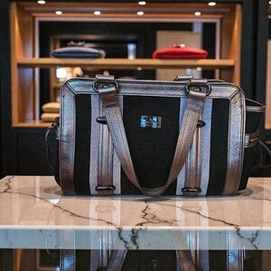 🔥BURBERRY Blue Label Wool & Leather Metallic shoulder bag